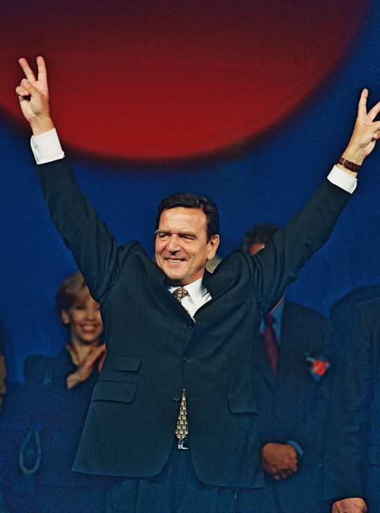 Wahlsieger Gerhard Schröder (27. September 1998)